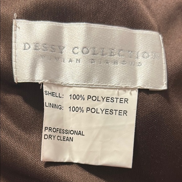 Dessy Collection One-Shoulder Chocolate formal Dress